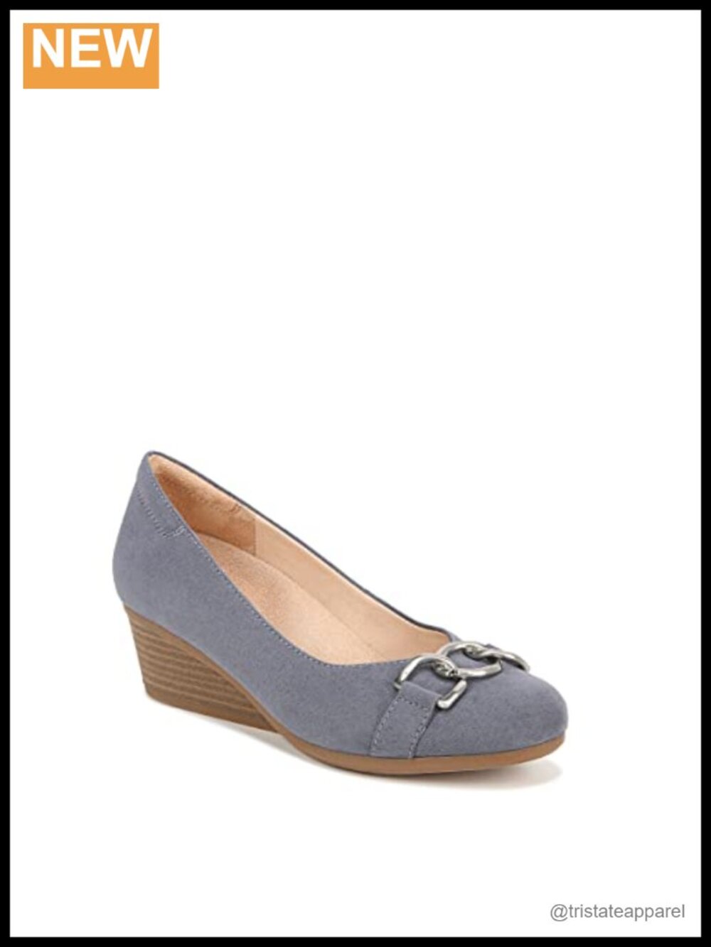 Womens Be Adorned Wedge Pump Slip On Faux Leather Dress Shoe